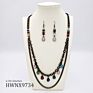 Coloful Crystal Beaded Vintage Antique Bronze Womens Tassel Multilayer Necklace Set