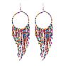 Colorful Handmade Seed Beads Earrings Boho Tassel Long Earrings for Women Jewelry