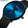 Crrju 2150 Men Original Stainless Steel Mesh Strap Simple Quartz Analog Charm Wrist Watches