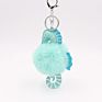 Cute Faux Fluffy Plush Ball Keyring Car Key Chain Women Handbag Pompom Lovely Leather Seahorse Pompom Keychain