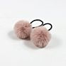 Cute Little Girls' Pompom Hair Ties Faux Fur Pom Pom Elastic Hairband Hair Ropes Hair Accessories