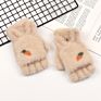 Cute Rabbit Carrot Logo Cartoon Kids Gloves Warm Half and Mittens Knitted Ggloves for Children