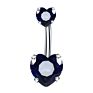 Cute Shining Multicolor Crystal Belly Ring Bling Belly Rings Double Heart Belly Rings Body Piercing