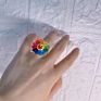 Cute Transparent Resin Ring for Women Simple Colorful Acrylic Ring Jewelry Cartoon Acrylic Flower Resin Rings