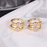 Cz Diamond Simple Ear Cuffs 18K Gold Plated Clip on Earrings Non Pierced for Women