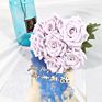D-Rb002 Novel Design Autumn Dusty Rust Blue Silk Rose Artificial Flowers Bouquet for Wedding Home Decoration