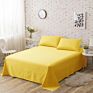 European Style Solid Color 100% Wash Cotton Flat Bed Sheets