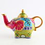 Fancy Animal Coffee Pot Hand-Painted Black and White Ceramic Tea Pot with Elephant Shape