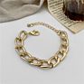 Finetoo Luxury Gold Cuban Link Chain Bracelet Gold Plated Punk Style Chunky Charm Bracelets for Women