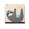 Foldable Grey Cute Children Baby Toy Storage Cube Chest Box Large Decorative Storage Bin with Logo