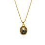 Free Sample Jewellery 18K Gold Plated Oval Gemstone Charm Necklaces for Women Jewellery