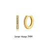 Fuamay 925 Sterling Silver 18K Gold Plated Color Crystal Tiny Small Rainbow Huggie Earrings