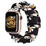 Girly Scrunchies Watch Bands for Apple Watch 38Mm 42Mm 40Mm 44Mm Leopard Flowers Printed Fabric Elastic Strap for Iwatch 7 6 Se