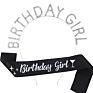 Glitter Birthday Girl Sash Rhinestone Happy Birthday Headbands Set for Girls Birthday Party Supplies