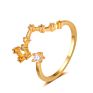 Gold Plated Cubic Zirconia 12 Zodiac Sign Letters Fine Jewelry for Women Men Birthday Gift Bijoux Constellation Rings