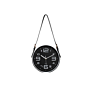 Gold Wall Clock Nordic Vogue Mute Movement Glass Clock Minimalist Home Decor Pu Leather Belt Hanging Clock