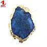 Golden Rim Edge Natural Stone Gemstone Geode Quartz Crystal Druzy Slice Mobile Phone Holder Grip Socket for Cell Phone