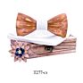 Handmade 3D Adjustable Bow Tie Wooden Set with Pocket Square Brooches for Men