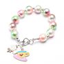 Handmade Diy Magic Color Pearls Beads Bracelets for Baby Girls Mermaid Shell Acrylic Beads Charm Bracelets