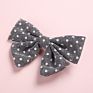 Handmade Polka Dot Bow Baby Hairpins Cotton and Linen Kids Bow Bb Hair Pin