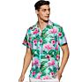 Hawaii Shirt for Men Floral Beach round Bottom Casual