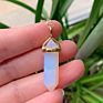 Hexagon Pencil Point Natural Real Gem Stone Pendant Necklace Crystal Stone Jewelry Necklace Healing Stone for Women