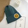 Hf Candy Color Smiley Face Label Warm Knitted Hat