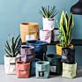 Home Colorful Nordic Decor Glazed Succulent Plant Pot Terracotta Cement Planter Ceramic Flower Pots