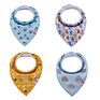 Ins 4 Pack Baberos Babadores Organic Cotton Toddler Girl Drool Babies Bib Set Waterproof Plain Apron Bandana Baby Bibs