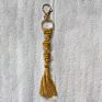 Ins Luxury Handmade Boho Decor Woven Macrame Tassel Crochet Mini Wedding Gold Keychain Bag Charms Accessories