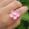 Ins Style Transparent Colorful Resin Flower Rings Statement Clear Candy Color Acrylic Daisy Flower Rings for Women Girls