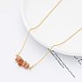 Irregular Chips Stone Beads Natural Gemstone Pendant Necklace Delicate Gold Plated Chain with Natural Stone Charms Necklace