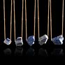 Irregular Nuggets Gold Color Natural Quartz Stone Necklace Amethysts Amazonite Lapis Quartz Pendant Necklaces