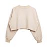 Jl-10213 In-Stock Items Printing Cotton Short Brown Hoodie Sweatshirts Women Crop Top Fleece Lined Hoodie
