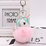 Kazufur Unicorn Fur Ball Bag Charm Pony Faux Fur Ball Keychain 8Cm