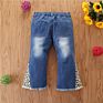 Kid Girl Jeans Bell-Bottomed Pants Cute Baby Flare Denim Trousers Children Pants Boutique