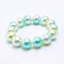 Kids Children 12Mm Cute Mermaid Beads Jewelry Fancy Tie Dye Acrylic Pearl Beaded Elastic Bracelets