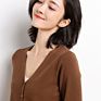 Korean Style Fall V Neck Long Sleeve Button down Plain Knitted Cardigan Sweater