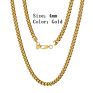 Krkc 1.2Mm-7Mm Stainless Steel Necklace Mens 14K 18K Gold Plated Filled Cable Franco Chain Figaro Chain Rope Chain