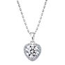Krkc Women Jewelry 925 Sterling Silver 18K White Rose Gold Plated Garnet Gemstone Heart Shape Pendant Heart Necklaces