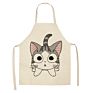 Latest Promotion Price Design Reusable Cute Cartoon Cat Print Kitchen Non-Waterproof Apron