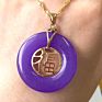 Luxury Jewelry Peace Buckle Pendant Colorful Jade round Pendant Peace Sign Charms Necklace Women Charm