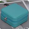 Makeup Leather Jewelry Travel Display Case Organizer Mirror Storage Box with Zipper Portable Jewellery Bracelet Ring Box