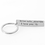 Metal Soft Enamel Drive Safe L Love You Dad Mom Sister Brother Keychain