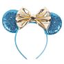 Metallic Rainbow 5" Hair Bows Mouse Ears Hairband for Girls Big Sequins Ears Chic Headband Diy Hair Accessories