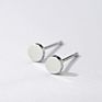 Minimalist Ear Silver Gold Color 4Mm Square round Triangle Cross Heart Shape Stainless Steel Stud Earrings