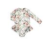 One Piece Girl Kids Swimsuit Clothes Flowers Print Long Sleeve Ruffle Girl Fall Pretty Swimwear
