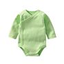 Organic Cotton Long-Sleeve Infant Triangle Rompers Side Snap Onesie Kimono Bodysuit