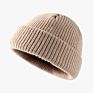 Outdoor Slouchy Running Knitted Ribbed Beanie Hat Acrylic Cuffed Knit Fisherman Beanie Hat