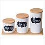 Pure White Sublimation Cookie Jar Ceramic with Bamboo Lid
